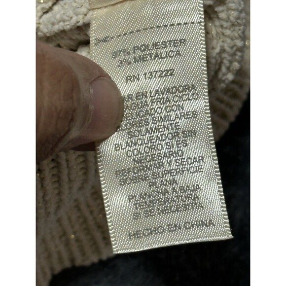 Greige Cream Open Knit Sweater Vest Size M - Picture 7 of 7